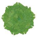 Saro Lifestyle SARO 1194.G14R 14 in. Round Cloth Table Mats with Green Ginkgo Leaf Design - Set of 4 1194.G14R